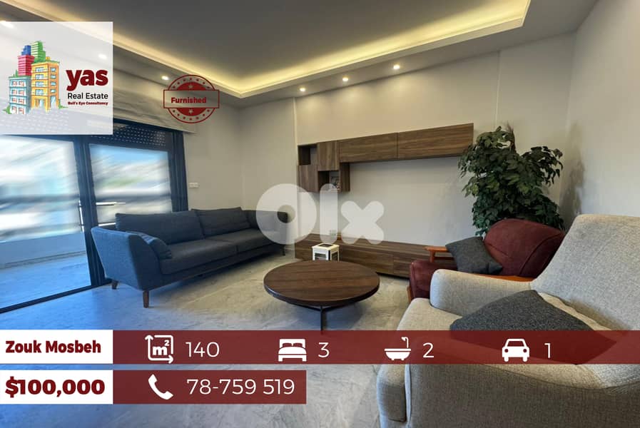 Zouk Mosbeh 140m2 | CATCH | Mint Condition | Semi Furnished | EL/CH | 0