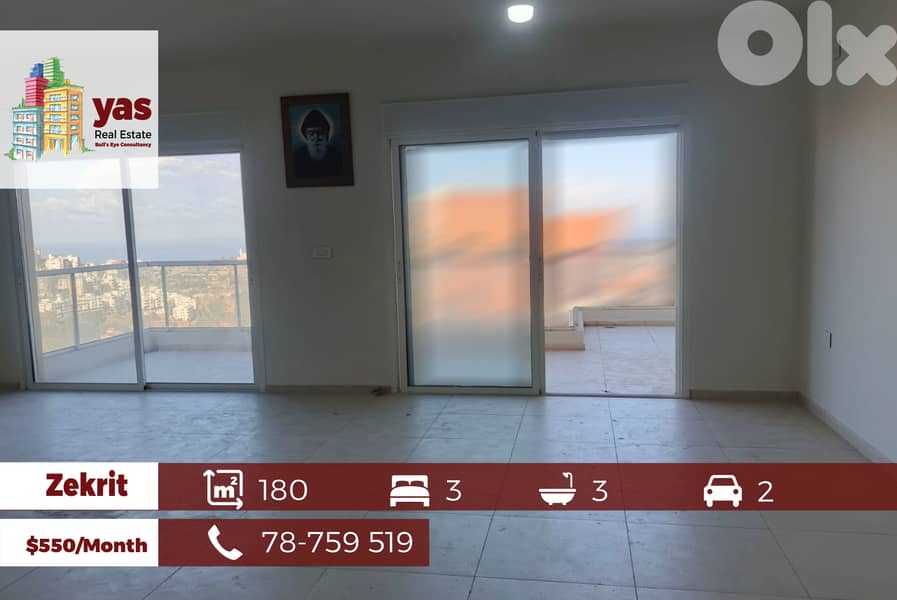 Zekrit 180m2 | Brand New | Rent | Partial View | EW | 0