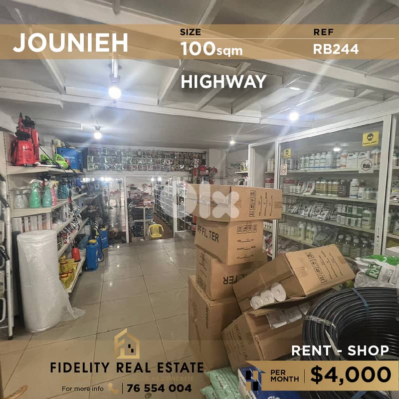 Shop for rent in Jounieh RB224 محل تجاري للإيجار في جونيه 0
