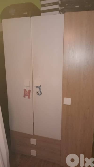 Bed Frame, Desk, and Wardrobe