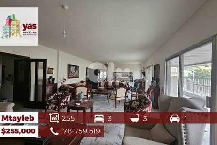 Mtayleb 255m2 | Spacious Flat | Mint Condition | View |PA |