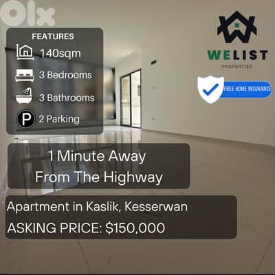 Apartment for sale in Kaslik, Kesserwan