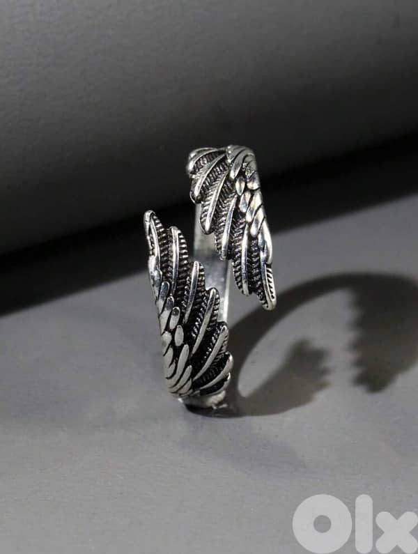 Silver Openable Wing Ring Unisex 0