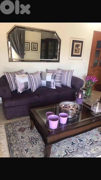 New sofa with chair and table