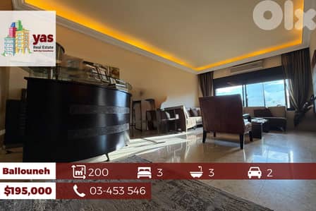 Ballouneh 200m2 | Prime Location | View | Excellent Condition | OGA |