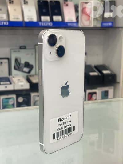 iPhone 14, 128 GB 2 sim like new battery in 92%