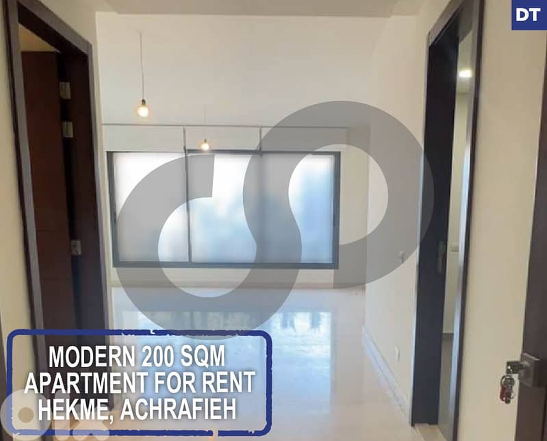 Modern 200 sqm Apartment for Rent – Hekme, Achrafieh REF#DT127016 0