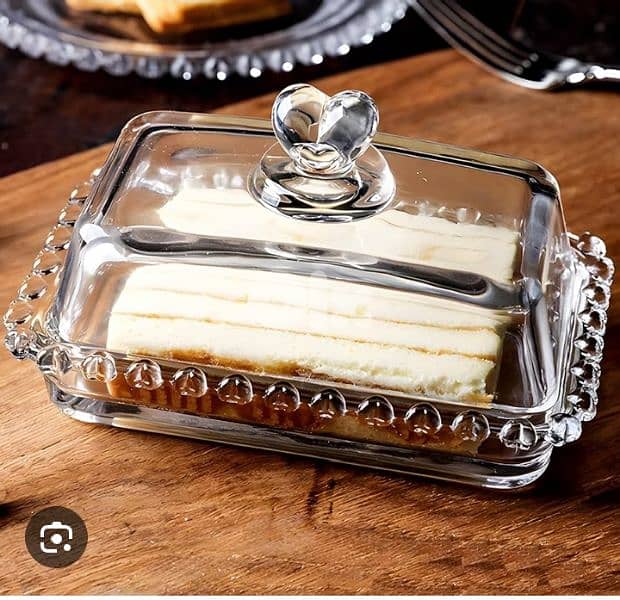 elegant glass butter plate 0
