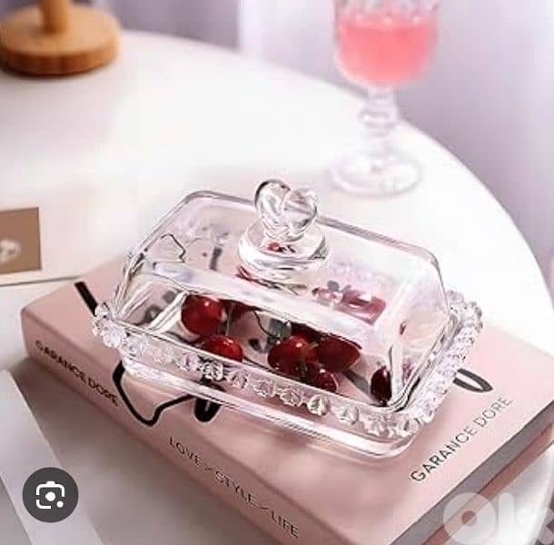 elegant glass butter plate 6