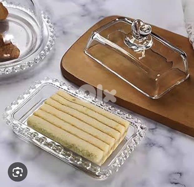 elegant glass butter plate 7