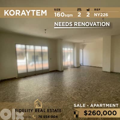 Apartment for sale in Koraytem NY226 شقة للبيع في قريطم
