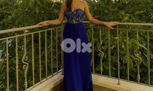 Elegant Royal Blue Catwalk Dress – Perfect for Events or Prom