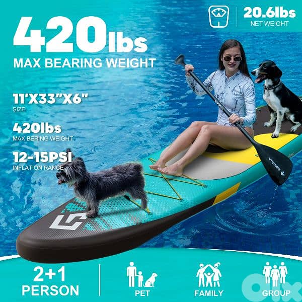 STADCITY SHINY GREEN Stand Up Paddle Board + D-RINGS for kayak seat 1