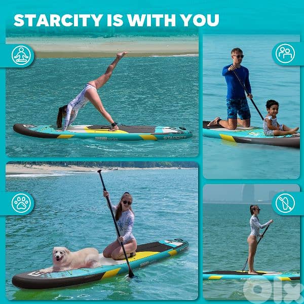 STADCITY SHINY GREEN Stand Up Paddle Board + D-RINGS for kayak seat 5