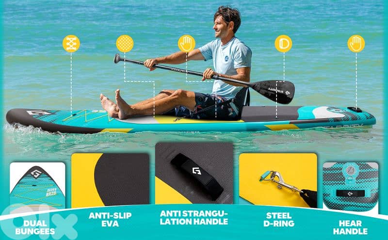 STADCITY SHINY GREEN Stand Up Paddle Board + D-RINGS for kayak seat 7