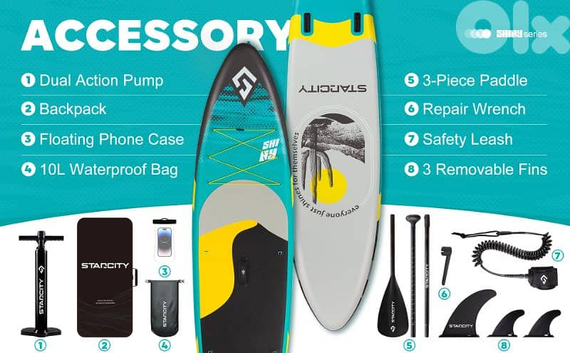 STADCITY SHINY GREEN Stand Up Paddle Board + D-RINGS for kayak seat 9