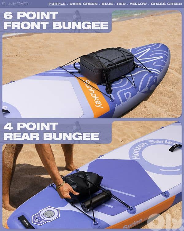 SUNHOKEY (PURPLE) Stand Up Paddle Board (SUP) + D-rings for kayak seat 3