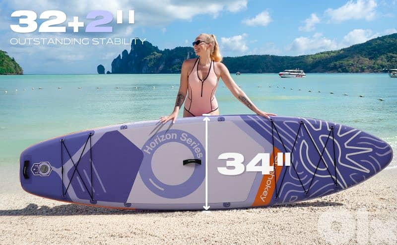 SUNHOKEY (PURPLE) Stand Up Paddle Board (SUP) + D-rings for kayak seat 7