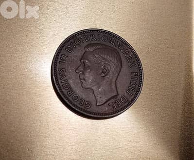 England 1952  bronze half penny KGVI