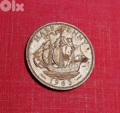 England 1963  half penny Queen Elizabeth II