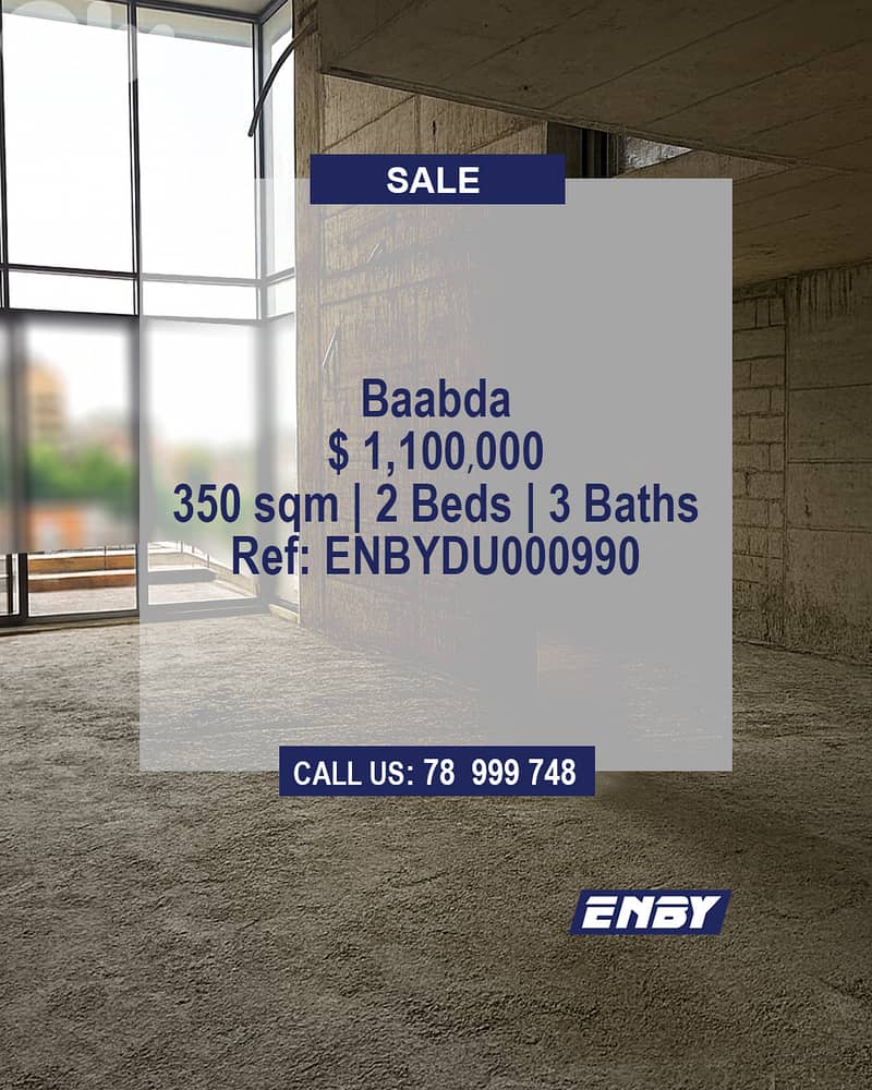Duplex for sale in Baabda | High end finishing| Sound Insulating Glass 0