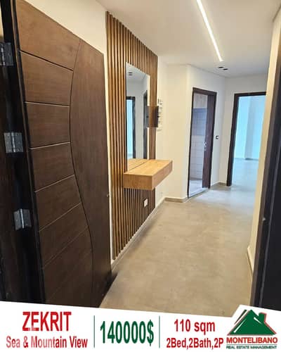 Brand New 110sqm Apartment For Sale in Zekrit with Sea & Mountain View