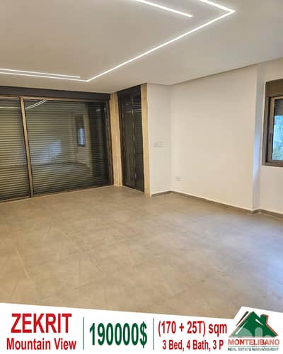 Brand New 170sqm Apartment For Sale in Zekrit with 25 sqm Terrace+View