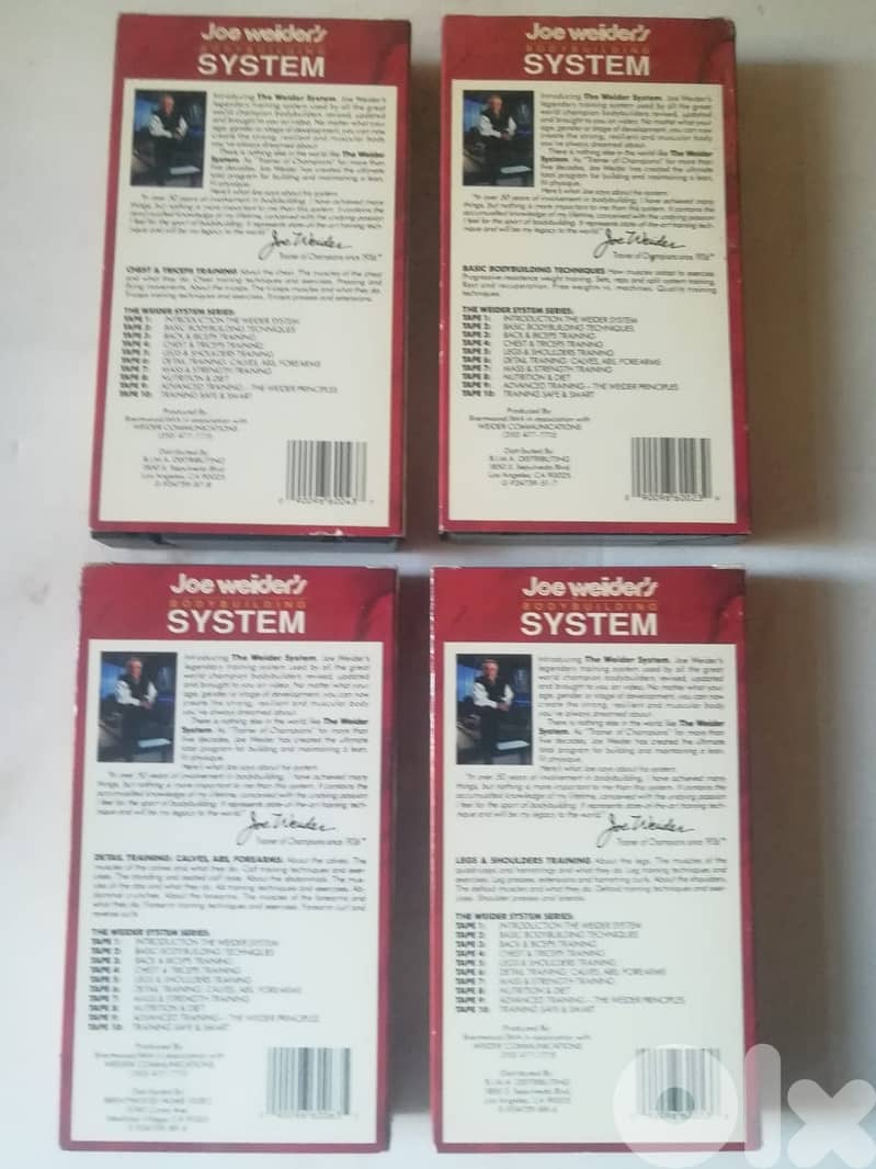 Four Joe Weider Body building training VHSs 2