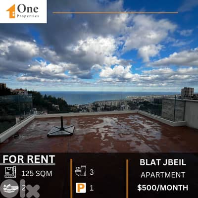 ROOFTOP APARTMENT FOR RENT IN BLAT JBEIL