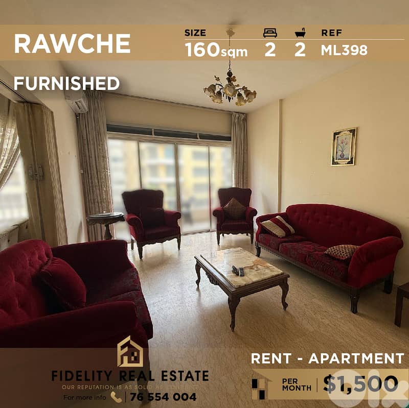Apartment for rent in Rawche ML398 شقة للإيجار في الروشة 0