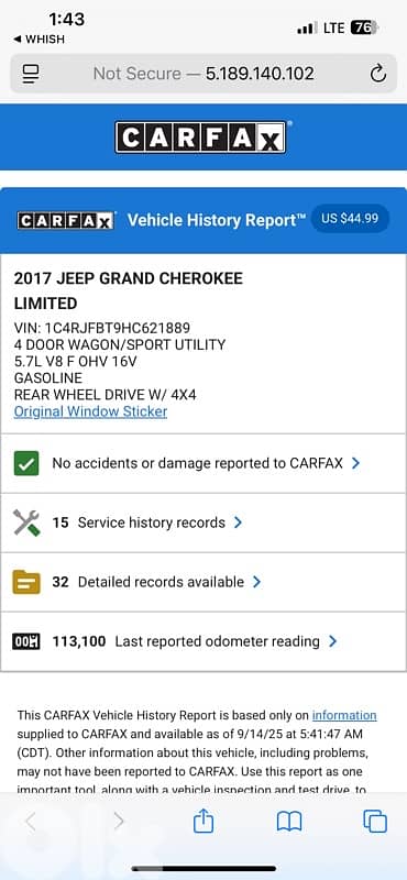 Jeep Grand Cherokee 2017 anniversary v8