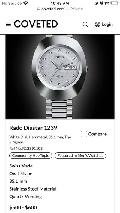 RADO Diastar - Like New - Elegant Watch