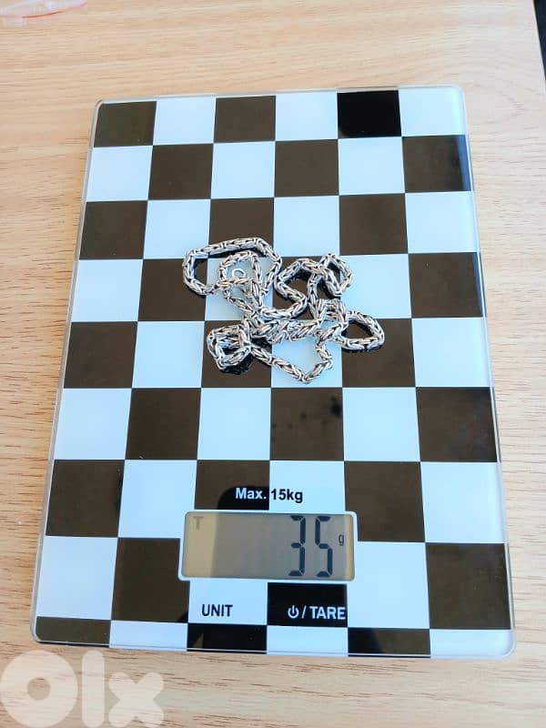 Handmade silver 925 Height 55 cm Width  4 mm Weight 35 gram سنسال فضة 2