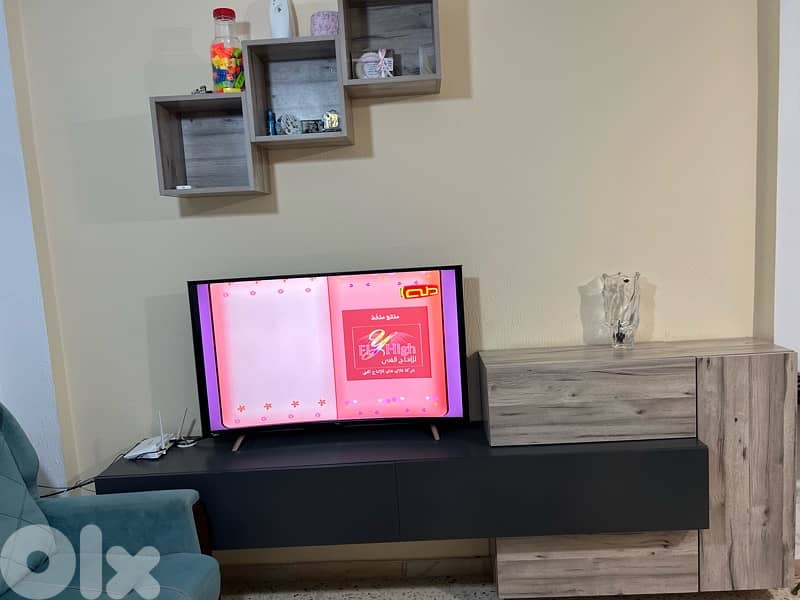 صالون + برادي + طاولة سفرة + TV unit مع إكسسوارات للبيع  بحاله جيدةجدا 7