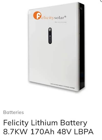 Felicity lithium battery 8.7kw 2yrs old (2nos)