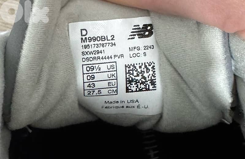 New Balance 990 v2 Made Usa size 43 3