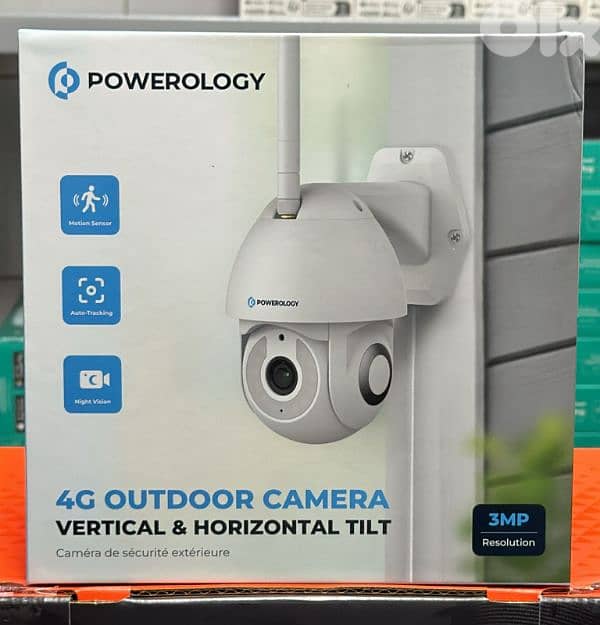 Powerology wireless outdoor camera with solar panel 0