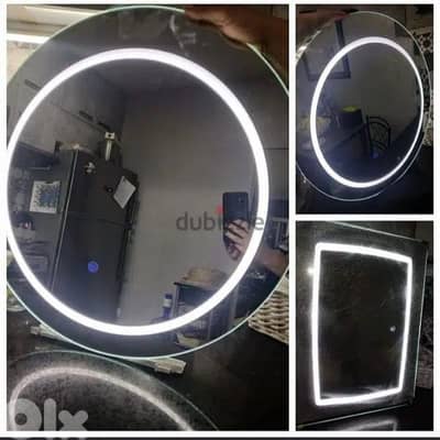 مراية  led  ,مبروم.  مربع