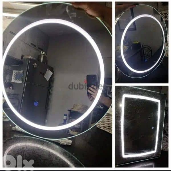 مراية  led  ,مبروم.  مربع 0