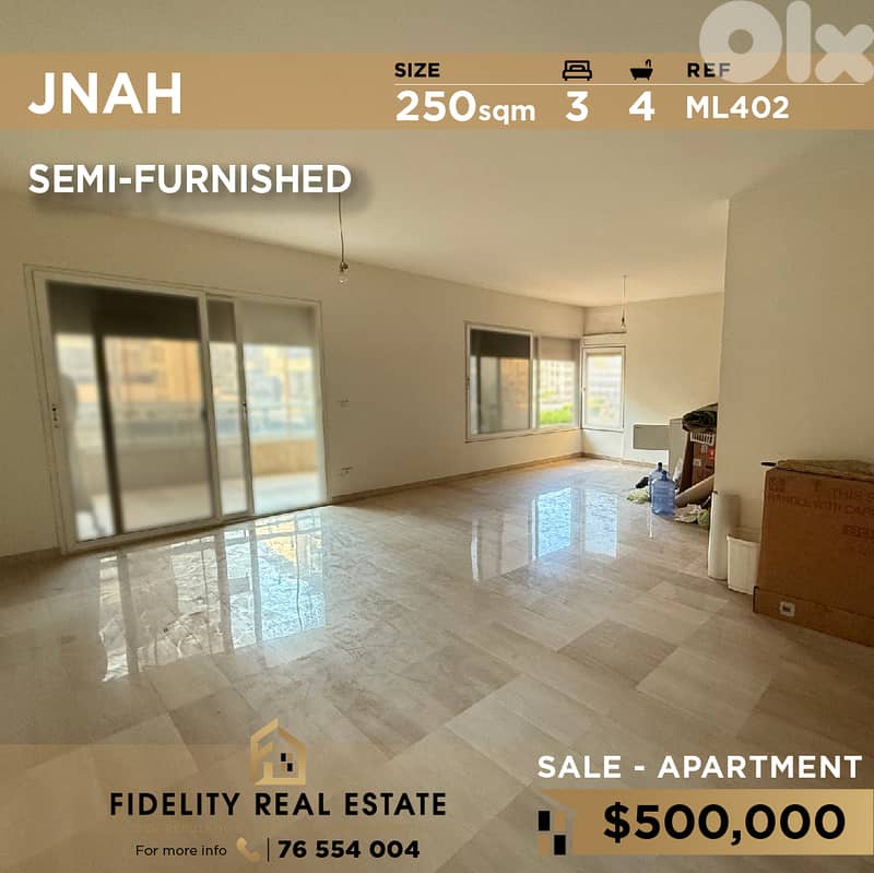 Apartment for sale in Jnah ML402 شقة للبيع في الجناح 0