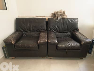 2 couches real leather