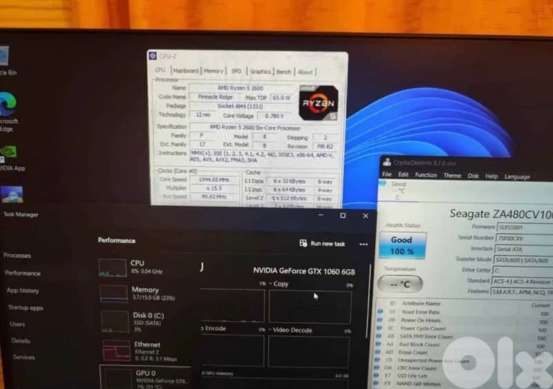 pc gtx 1060 and screen and gaming chair 2