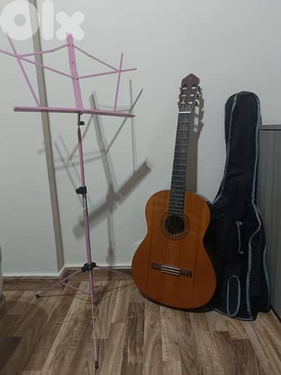 Guitar + Guitar Case + Music Sheet Stand + Capodastre