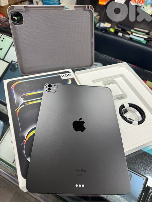 ipad pro 11 inch M4 256gb wifi 4 cycle 100% battery still new 2
