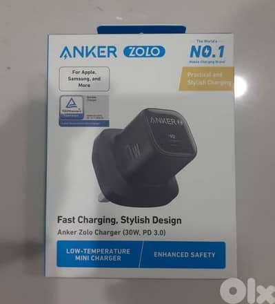 Anker Zolo Charger (30w,pd3.0) 3 pin black
