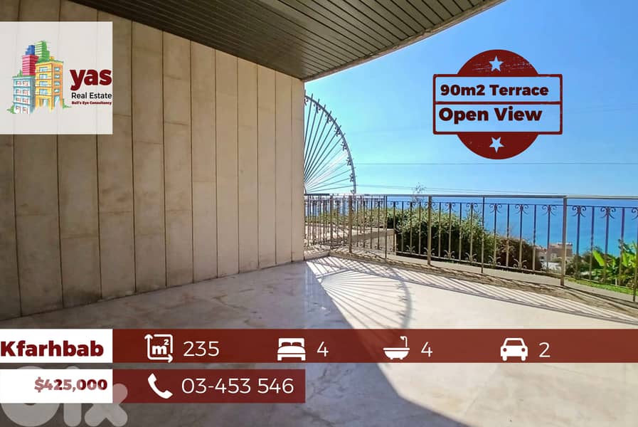 Kfarhbab 235m2 + 85m2 Terrace / Garden | Prime Location | New | View | 0