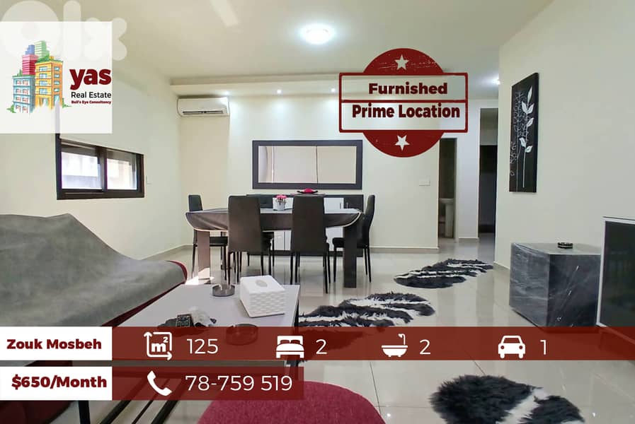 Zouk Mosbeh 125m2 | Furnished Flat | Rent | Partial View | IV 0