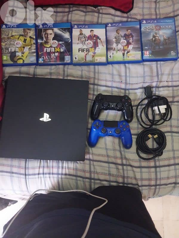 used ps4 pro 860gb with 2 oeiginal controllers 0