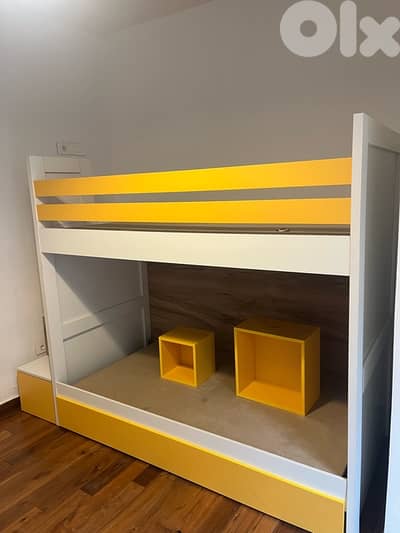kids bunk bed bedroom double with drawer