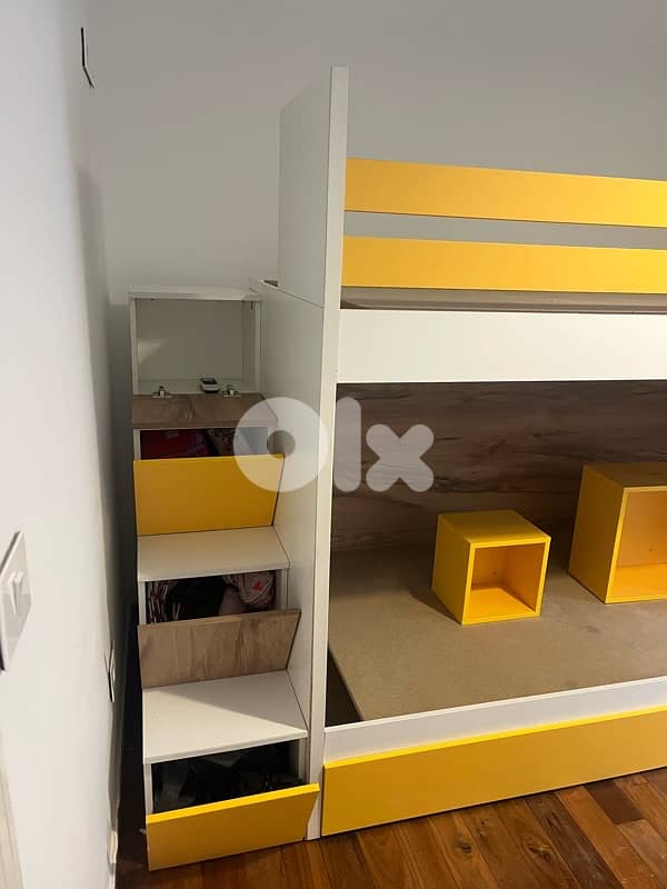 kids bunk bed bedroom double with drawer 3